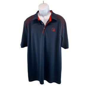 AND1 Mens Polo Golf Shirt Athletic Navy Blue Short Sleeve Size 2XL